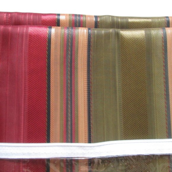 Chris Madden Set of 2 Panels Majestic Red Green Stripe Sheer 50"x84" NIP New - Picture 8 of 9